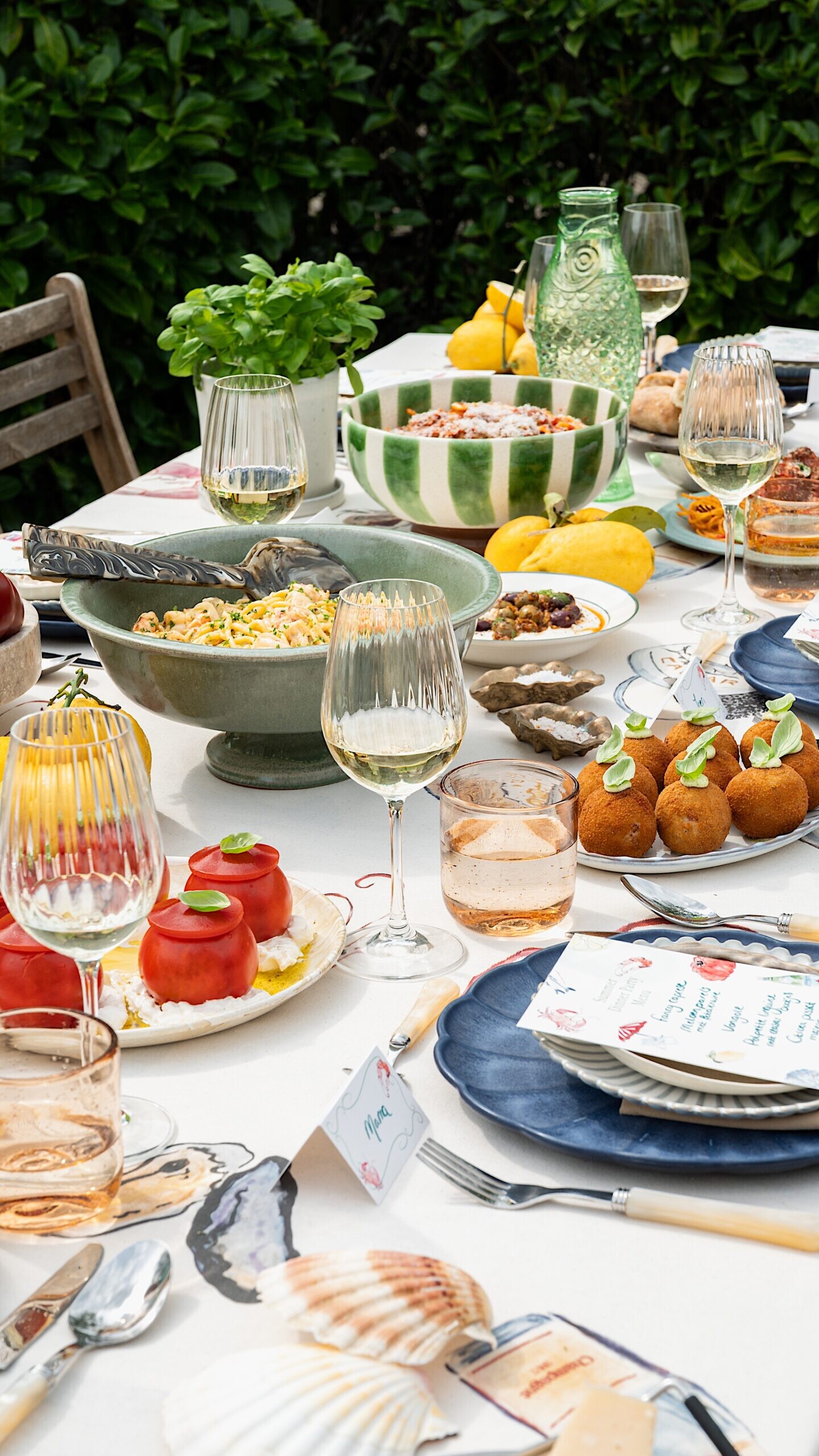 summer dinner party menukaartje