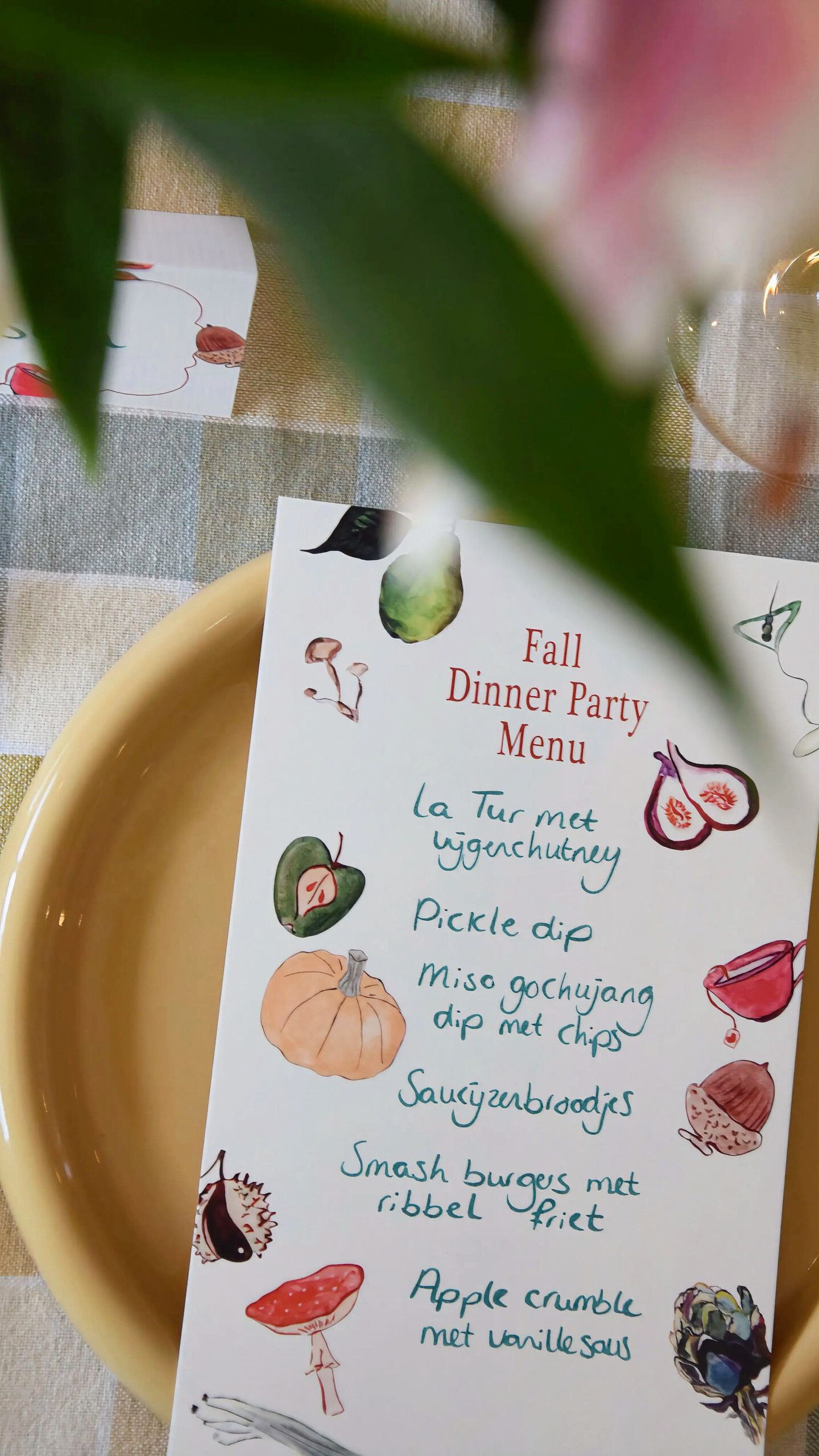 Fall menukaartje