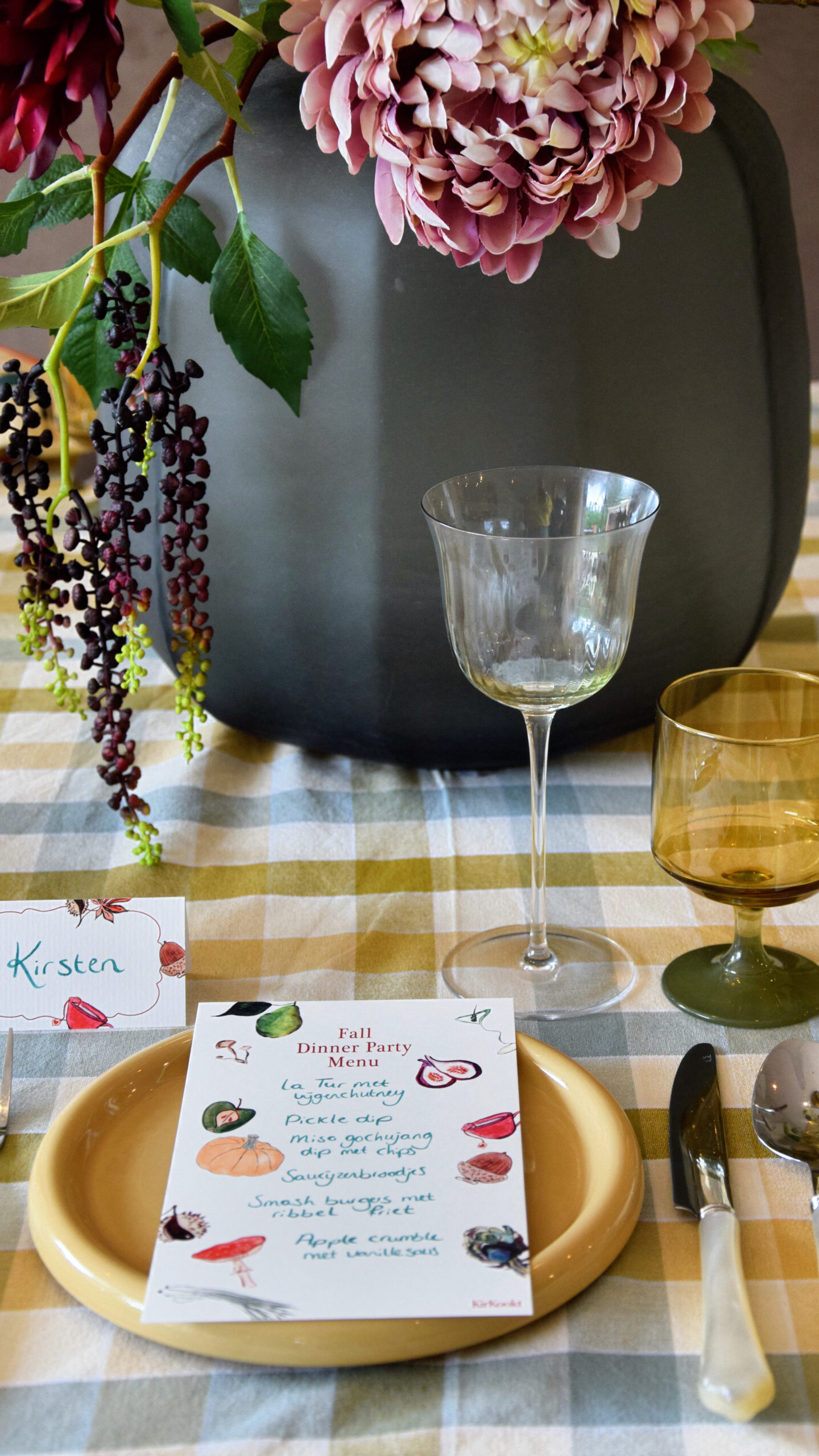 Fall menu + naamkaartje set